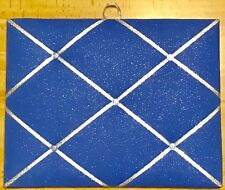 French Bulletin Board Photo Memo Board Blue Silver Sparkle Print 11 x 14 inches
