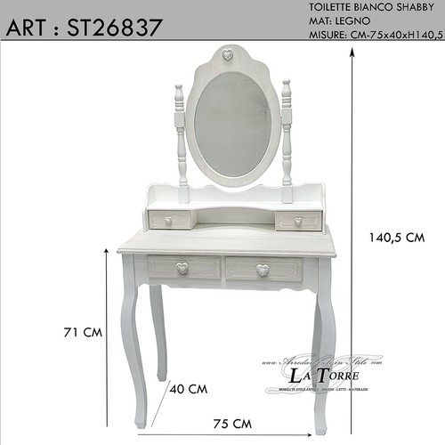 Coiffeuse bois style shabby - bois,