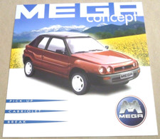 1999 AIXAM MEGA CONCEPT PICKUP CAB Catalogue Brochure Folder Prospekt Dépliant