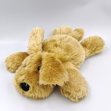 Peluche chien beige couché