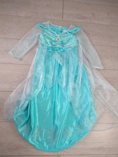 Robe de déguisement bleu turquoise la reine des neiges avec cerceau Disney 6 ans