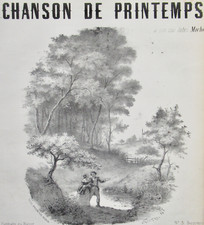 CHARLES GOUNOD PIANO CHANT PARTITION CHANSON DE PRINTEMPS TOURNEUX 1859 LOUTREL