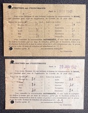Relevés restriction électricité Guerre 39 40 1941/42