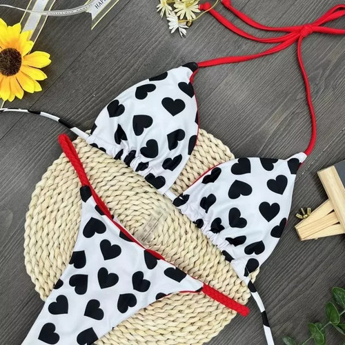 Mini bikini blanc avec cœurs - bikini,