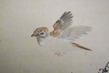 Tableau JAPONAIS CINTRE ROULEAU DE MOINEAU DU JAPON PRUNE PHOTO ancienne g105