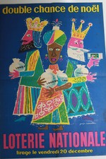 Affiche Loterie Nationale GOUJU+ALMARIC 1957