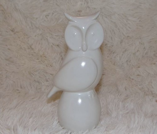 Statue chouette sia blanche - chouette,
