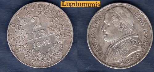 Vatican lire 1867 xxii - lire,