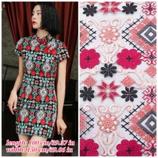 Ethnique Floral Broderie Tissu