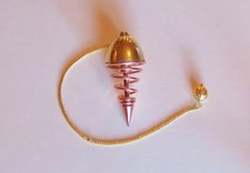° PENDULE * MICRO VIBRATOIRE 5 SPIRALES LAITON CUIVRE 18gr RADIESTHESIE