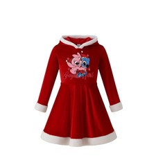 Robe fille Noël rouge à