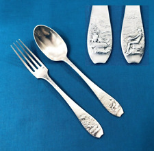 CHRISTOFLE couvert ART NOUVEAU argent massif MINERVE décor ANTIQUE signé O. ROTY