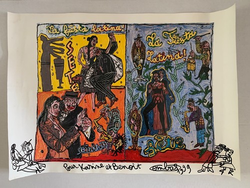 Poster lithographie fiesta - lithographie, la