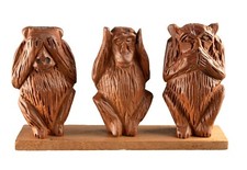Statue 3 Singes Sagesse Bois