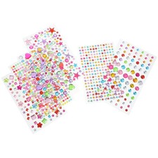  Autocollants de bijoux scintillants, 6 feuilles, autocollants de pierres