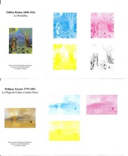 2 IMPRESSIONS EN HELIOGRAVURE EPREUVE COULEURS PAPIER GOMME PLAGE DE CALAIS N°4