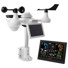 VEVOR Station Météo Wifi 7 en 1 Écran Couleur Capteur Température Vent Pluie