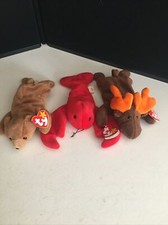 Ty Beanie Baby Lot #4 Has 3 Beanie Babies From 1993 With PVC Pellets & Tags