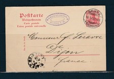 entier postal carte ALLEMAGNE Sachsen  voyagée en 1903
