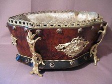 Ancienne jardinière en bronze et acajou époque Napoléon III  XIX ème siècle