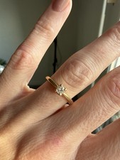 Bague solitaire or jaune  18K