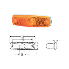 Feu de gabarit latéral encastré orange camping-car