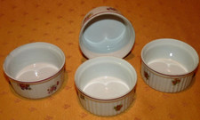 Lot de 4 ramequins vintage en porcelaine à motif floral 2 modèles différents