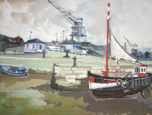 Gouache honfleur claude - honfleur,