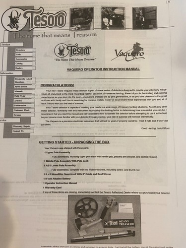Tesoro vaquero metal detector - tesoro,