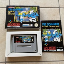 Jeu Super Nintendo Les Schtroumpfs Autour Du Monde Snes Super Nes Complet Boîte