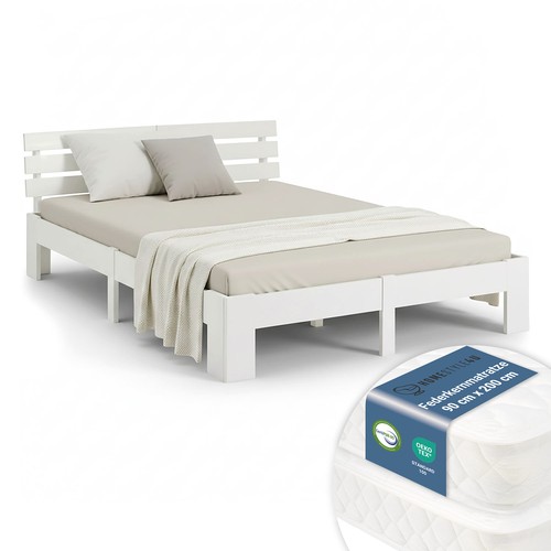 Cadre lit 180x200 bois blanc - cadre,