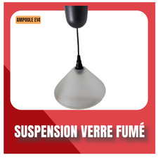 Suspension en verre fumé Plafonier Eclairage Ampoule E14
