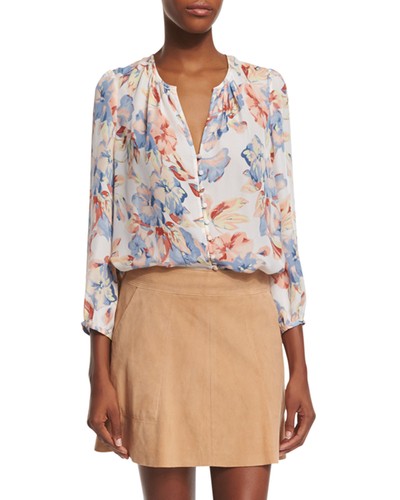 Joie floral silk buttoned - floral,