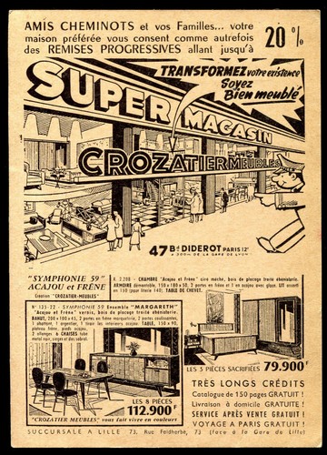Cpa publicitaire meubles - publicitaire,