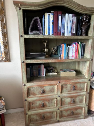 Green antique armoire solid - armoire,