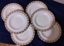 6 ASSIETTES PLATES PORCELAINE ROYAL CROWN DERBY MODÈLE HÉRALDIC GOLD