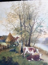 Huile Sur Toile Vaches