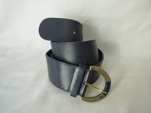 Ceinture large cuir bleu - ceinture,