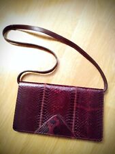 Sac Pochette Vintage Ancienne Bordeaux Python
