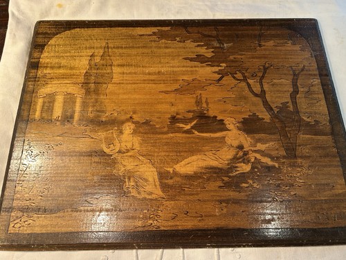 Tableau bois 1920 gravure - en,