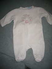  Pyjama Bebe Fille 1 Mois  ** TEX  **   VELOURS   ROSE PALE