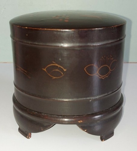 Boite laque asiatique noire - laque,