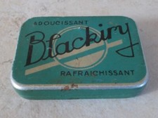Vintage candy tin box licorice BLACKIRY antique sweet France container Green
