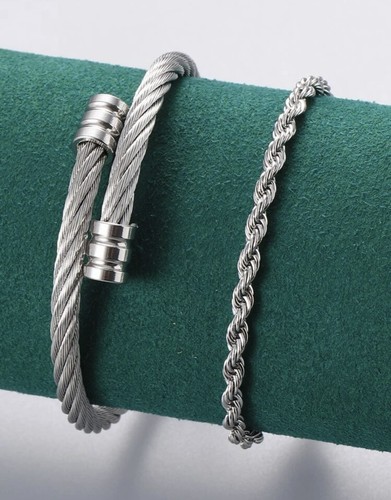 Bracelet acier inoxydable - 2x,