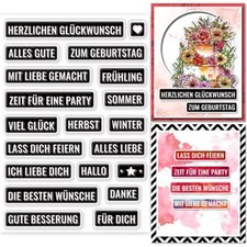 Tampons Transparents Allemands en Forme de Dictons pour Anniversaire pour Bri...