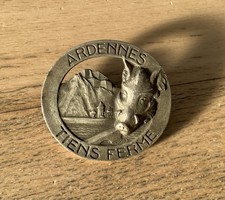 SECTEUR FORTIFIÉ ARDENNES LIGNE MAGINOT INSIGNE METAL ARMEE FRANCAISE OCCASION