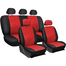 Housses de Siège Voiture en Simili Cuir Liners Bicolore Rouge - Noir Universel