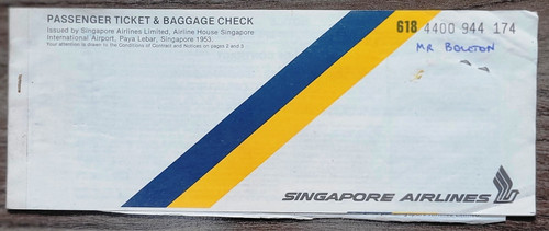 Acien billet avion 1981 - billet,