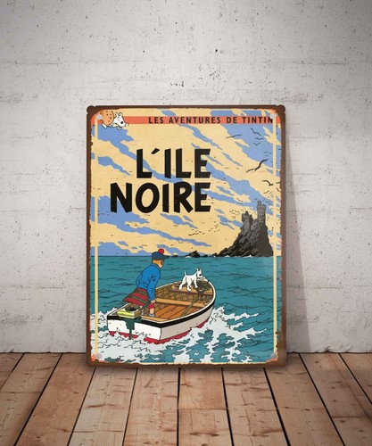 Plaque métal vintage - , l'ile