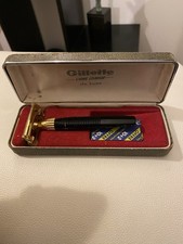 Ancien Rasoir vintage Gillette Ligne De Luxe. Or. Vintage Razor. Made In England